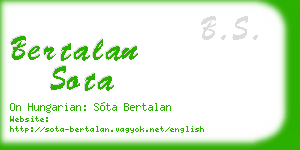 bertalan sota business card